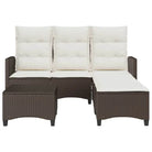 L-vormige tuinbankset met poly rattan en wasbare hoes voor tuin of terras - Tuinsets