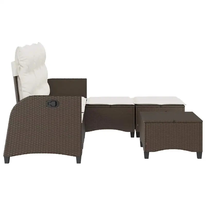 L-vormige tuinbankset met poly rattan en wasbare hoes voor tuin of terras - Tuinsets