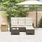 L-vormige tuinbankset met poly rattan en wasbare hoes voor tuin of terras - Tuinsets