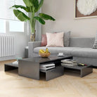 Lage en hoge salontafels van bewerkt hout voor elegantie thuis - Hoogglans grijs / 1 - Salontafels