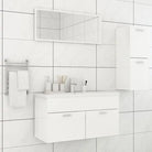 Lage kast badkamermeubelset met strak ontwerp en extra opbergruimte - Hoogglans wit / 90 x 38.5 x 46 cm