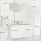 Lage kast badkamermeubelset met strak ontwerp past perfect - Hoogglans wit / 90 x 38.5 x 46 cm - Badkamermeubelsets
