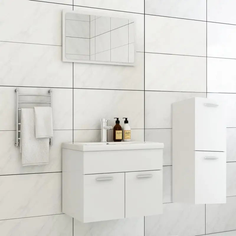 Lage kast badkamermeubelset met strak ontwerp past perfect - Wit / 60 x 38.5 x 46 cm - Badkamermeubelsets