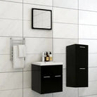 Lage kast badkamermeubelset met strak ontwerp past perfect - Zwart / 41 x 38.5 x 46 cm - Badkamermeubelsets