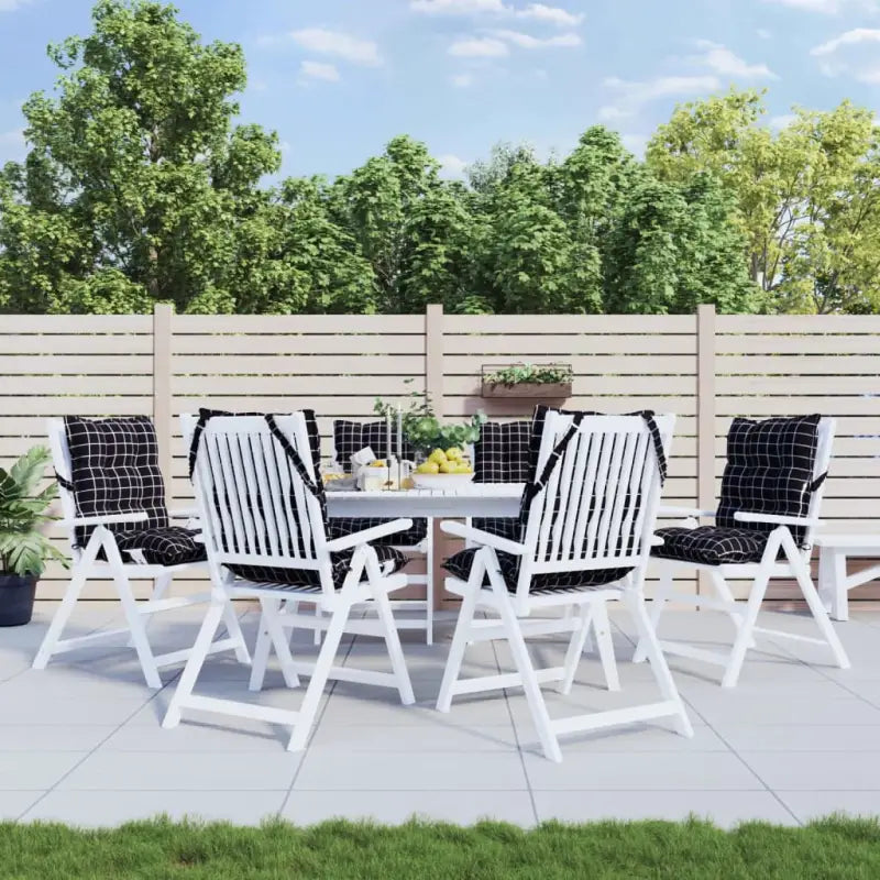 Lage rug stoelkussens van oxford stof voor een frisse buitenruimte - Zwart ruitpatroon / 6 / with 2 elastic straps