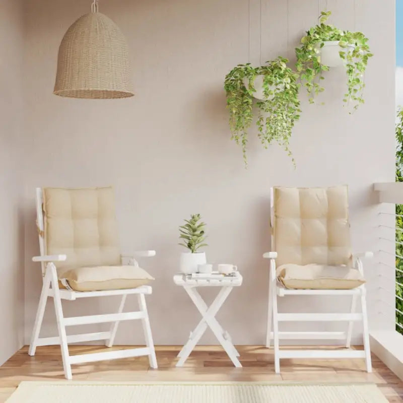 Lage rug stoelkussens van oxford stof voor een frisse buitenruimte - Beige / 2 / with 2 elastic straps - Stoelkussens