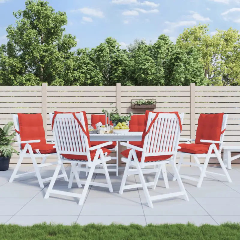 Lage rug stoelkussens van oxford stof voor een frisse buitenruimte - Rood / 6 / with 2 elastic straps - Stoelkussens