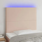 LED Hoofdbord en Voetbord in Kunstleer voor de Slaapkamer - Cappuccino / 90 x 5 x 118/128 cm / 1 - Hoofdborden