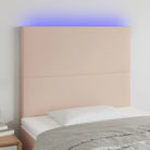 LED Hoofdbord en Voetbord in Kunstleer voor de Slaapkamer - Cappuccino / 100 x 5 x 118/128 cm / 1 - Hoofdborden