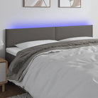LED Hoofdbord en Voetbord in Kunstleer voor de Slaapkamer - Grijs / 200 x 5 x 78/88 cm / 1 - Hoofdborden en voetborden