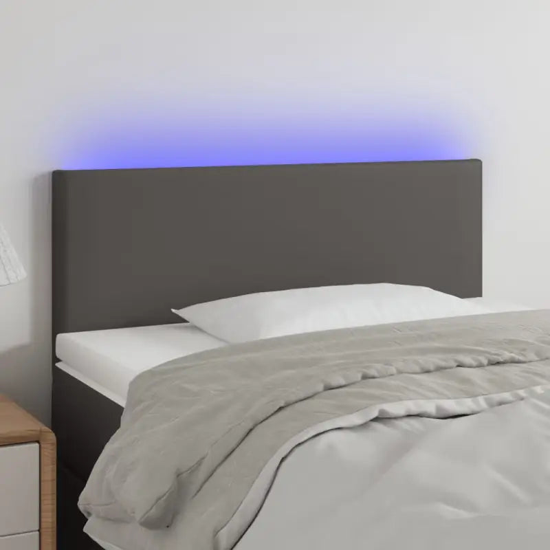 LED Hoofdbord en Voetbord in Kunstleer voor de Slaapkamer - Grijs / 90 x 5 x 78/88 cm / 1 - Hoofdborden en voetborden