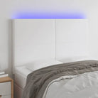 LED Hoofdbord en Voetbord in Kunstleer voor de Slaapkamer - Wit / 144 x 5 x 118/128 cm / 1 - Hoofdborden en voetborden