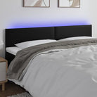 LED Hoofdbord en Voetbord in Kunstleer voor de Slaapkamer - Zwart / 200 x 5 x 78/88 cm / 1 - Hoofdborden en voetborden