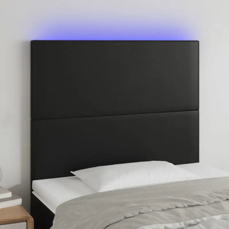 LED Hoofdbord en Voetbord in Kunstleer voor de Slaapkamer - Zwart / 80 x 5 x 118/128 cm / 1 - Hoofdborden en voetborden