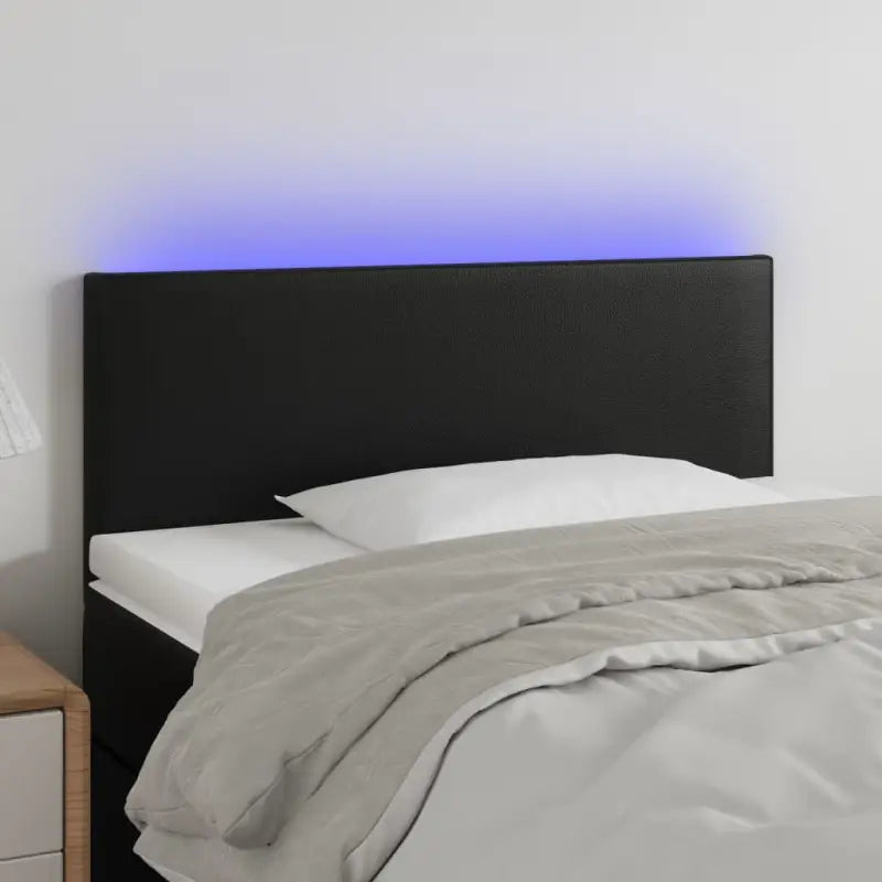 LED Hoofdbord en Voetbord in Kunstleer voor de Slaapkamer - Zwart / 90 x 5 x 78/88 cm / 1 - Hoofdborden en voetborden