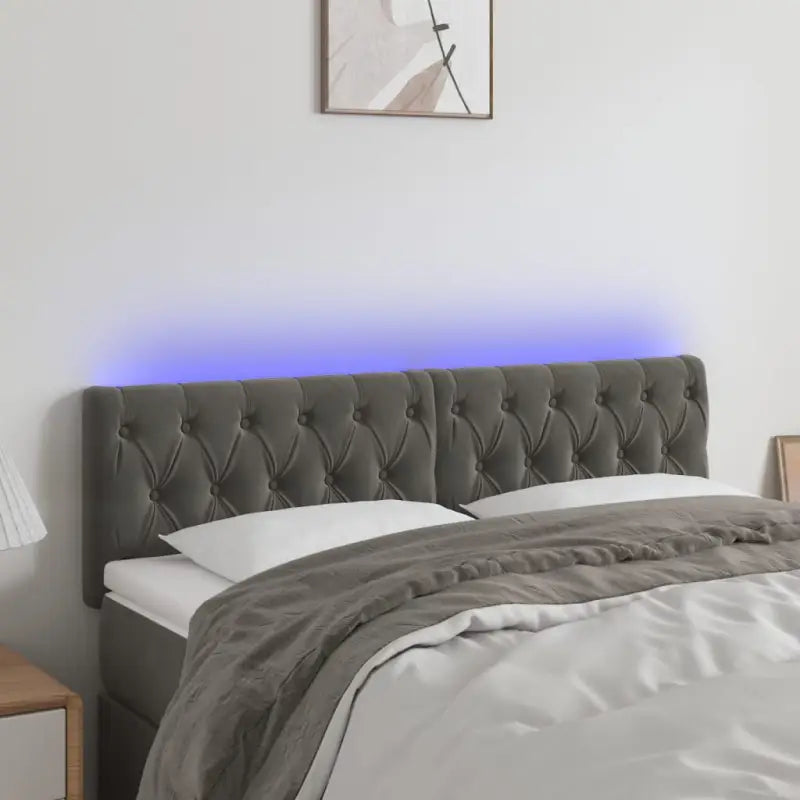 LED hoofdbord voor een modern en stijlvol slaapkameruitzicht - Donkergrijs / 160 x 7 x 78/88 cm / 1 - Hoofdborden