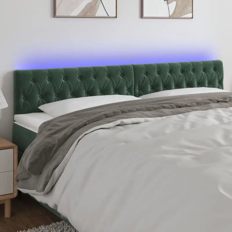 LED hoofdbord voor een modern en stijlvol slaapkameruitzicht - Donkergroen / 200 x 7 x 78/88 cm / 1 - Hoofdborden