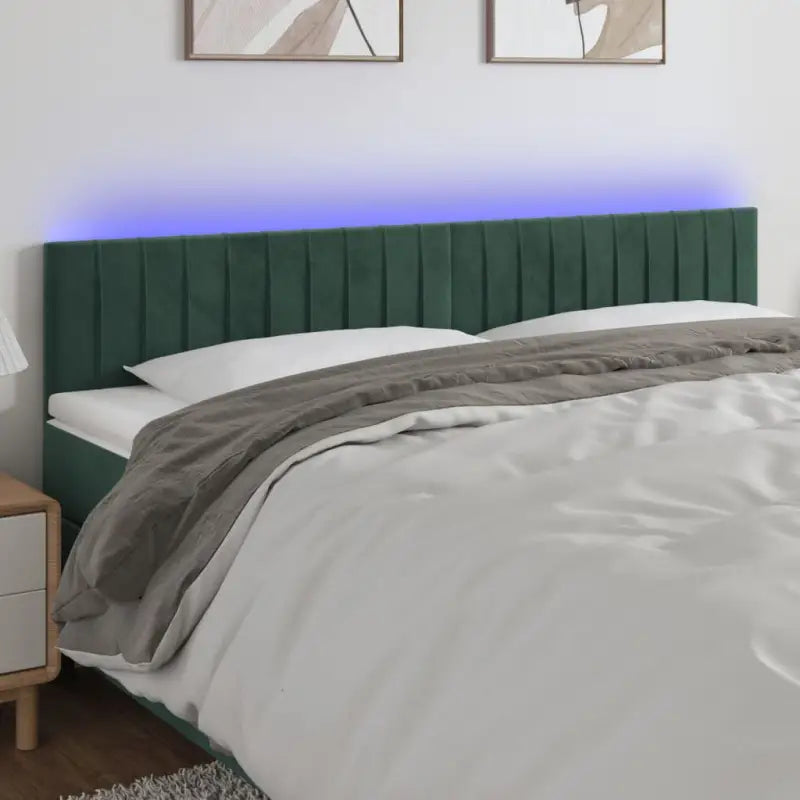 LED Hoofdbord voor een moderne slaapkamer uitstraling - Donkergroen / 160 x 5 x 78/88 cm / 1 - Hoofdborden en voetborden