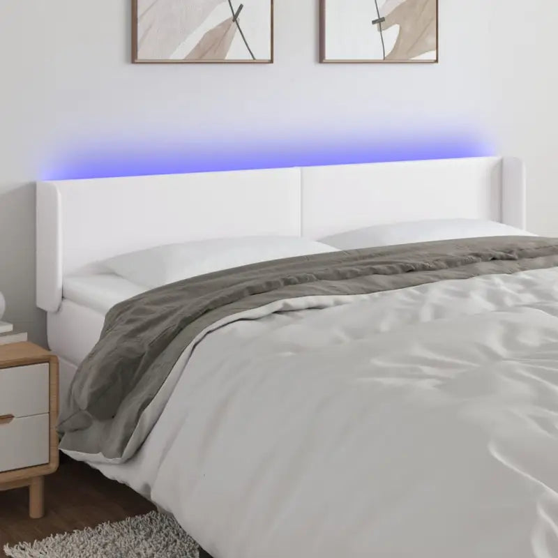 LED Hoofdbord voor een stijlvolle en duurzame slaapkamer uitstraling - Wit / 163 x 16 x 78/88 cm / 1 - Hoofdborden