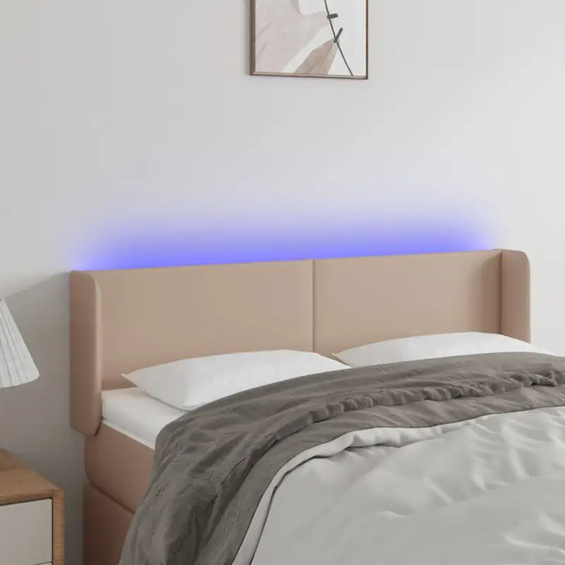LED Hoofdbord voor een stijlvolle en duurzame slaapkamer uitstraling - Cappuccino / 147 x 16 x 78/88 cm / 1