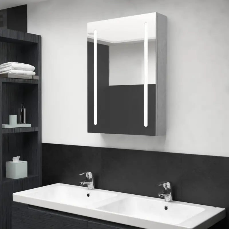 LED-Wandspiegelkast voor een moderne en sfeervolle badkamer - Betongrijs / 50 x 13 x 70 cm / 1 - Badkamerkaptafels