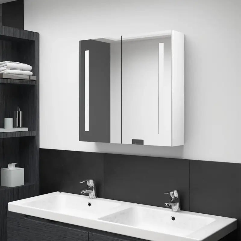 LED-Wandspiegelkast voor een moderne en sfeervolle badkamer - Glanzend wit / 62 x 14 x 60 cm / 1 - Badkamerkaptafels