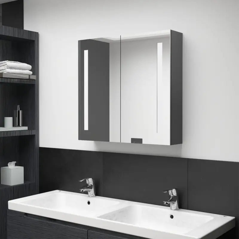 LED-Wandspiegelkast voor een moderne en sfeervolle badkamer - Grijs / 62 x 14 x 60 cm / 1 - Badkamerkaptafels