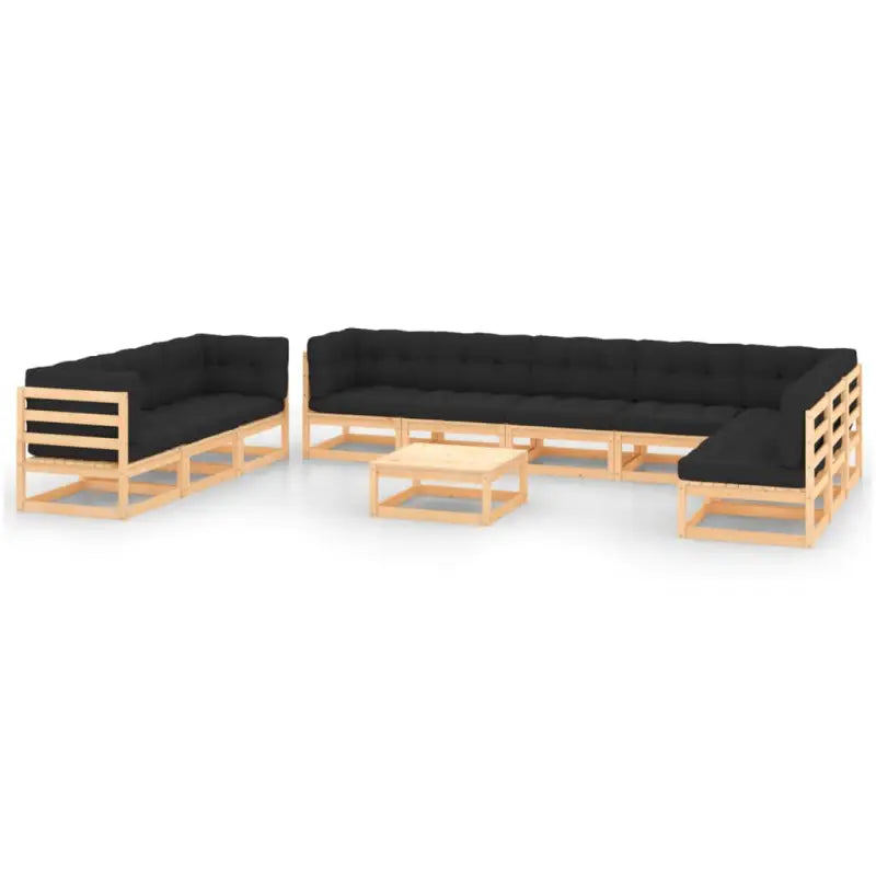 Leren loungeset met tafel en voetenbank voor buiten ontspanning - Tuinsets