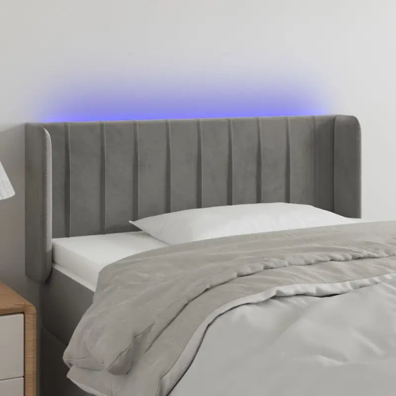 Leslicht hoofdeinde en voetbord voor een moderne slaapkamer - Lichtgrijs / 93 x 16 x 78/88 cm / 1 - Hoofdborden