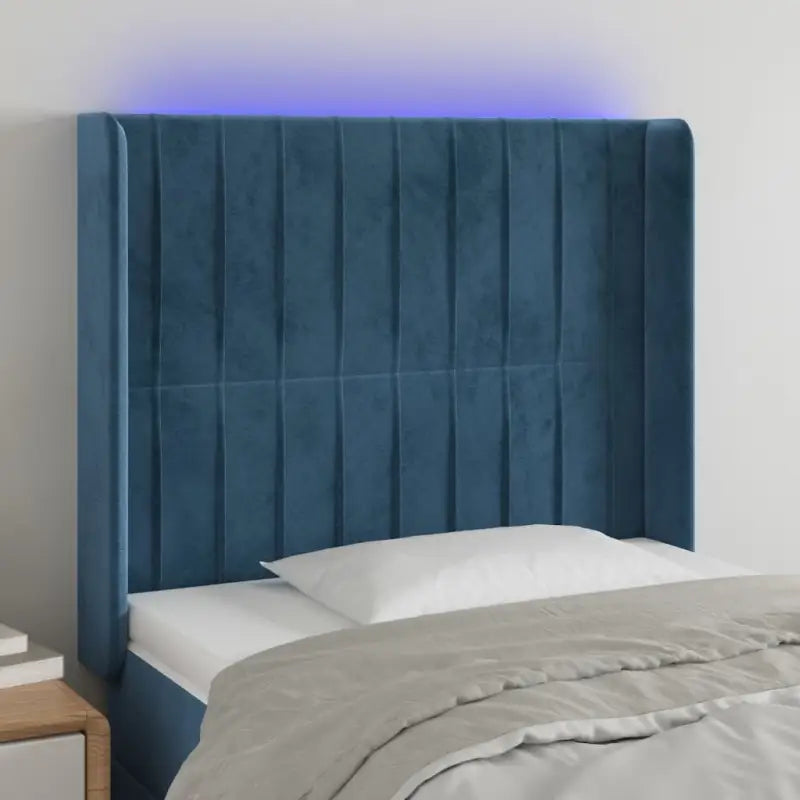 Leslicht hoofdeinde en voetbord voor een moderne slaapkamer - Donkerblauw / 103 x 16 x 118/128 cm / 1 - Hoofdborden
