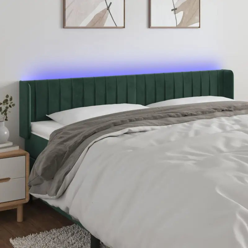 Leslicht hoofdeinde en voetbord voor een moderne slaapkamer - Donkergroen / 163 x 16 x 78/88 cm / 1 - Hoofdborden