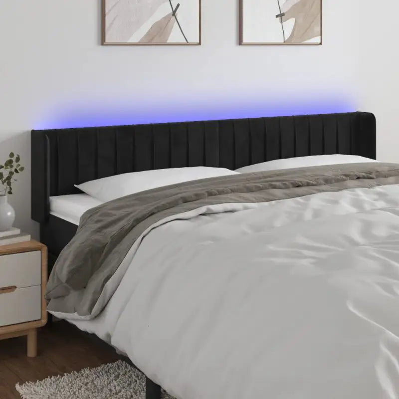 Leslicht hoofdeinde en voetbord voor een moderne slaapkamer - Zwart / 203 x 16 x 78/88 cm / 1 - Hoofdborden