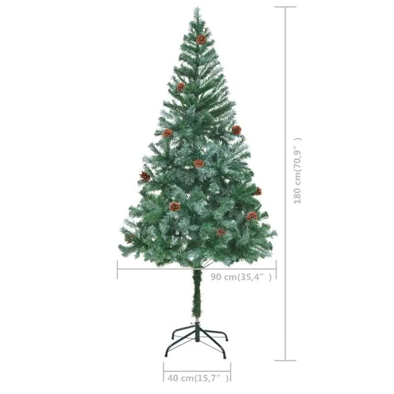 Levensechte Kerstboom met Aanpasbare Takken en Witte Uiteinden - Kerstbomen