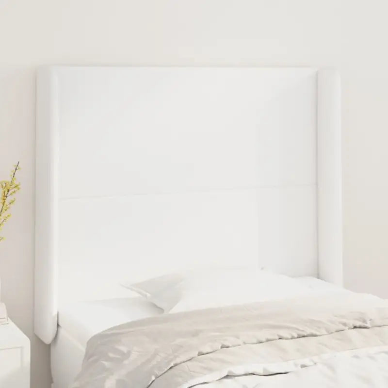 Levering bevat een klassiek hoofdbord met trendy ontwerp en hoogwaardig kunstleer - Wit / 93 x 16 x 118/128 cm / 1