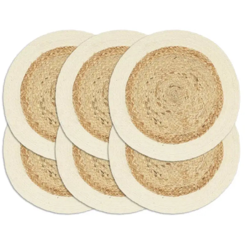 Levering bevat handgeweven jute placemats voor een unieke keukenlook - Bruin / 6 / Jute en katoen - Placemats