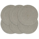 Levering bevat handgeweven jute placemats voor een unieke keukenlook - Grijs / 6 / Katoen - Placemats