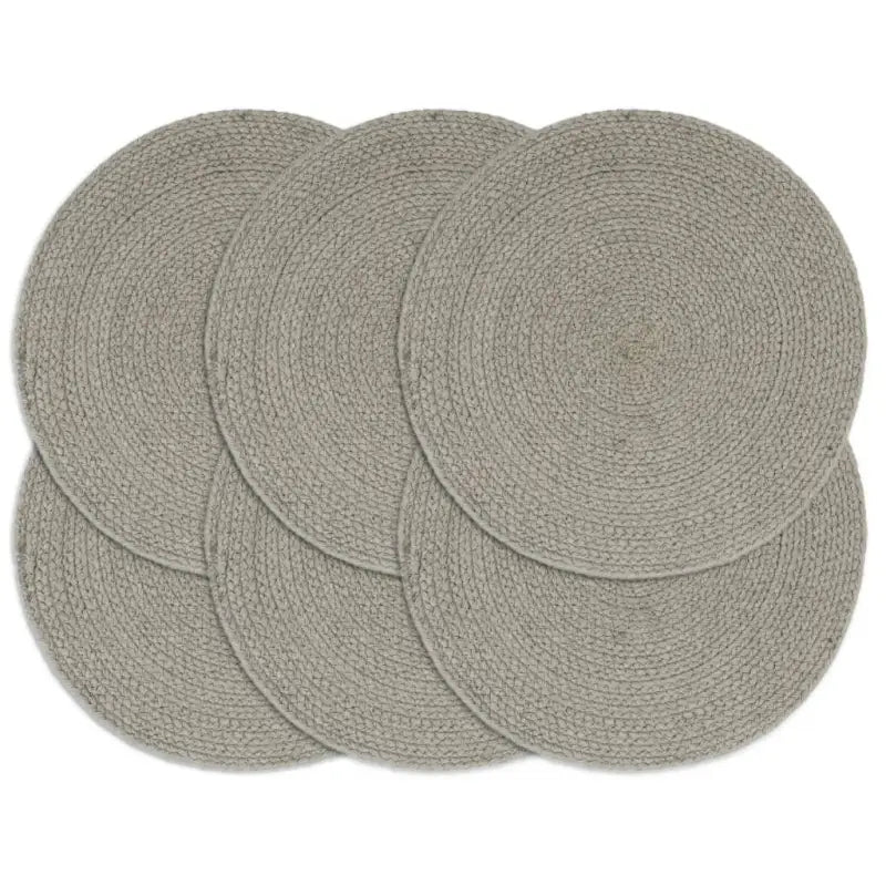 Levering bevat handgeweven jute placemats voor een unieke keukenlook - Grijs / 6 / Katoen - Placemats