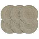 Levering bevat handgeweven jute placemats voor een unieke keukenlook - Grijs / 6 / Jute - Placemats