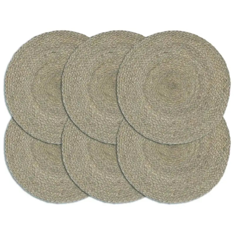 Levering bevat handgeweven jute placemats voor een unieke keukenlook - Grijs / 6 / Jute - Placemats