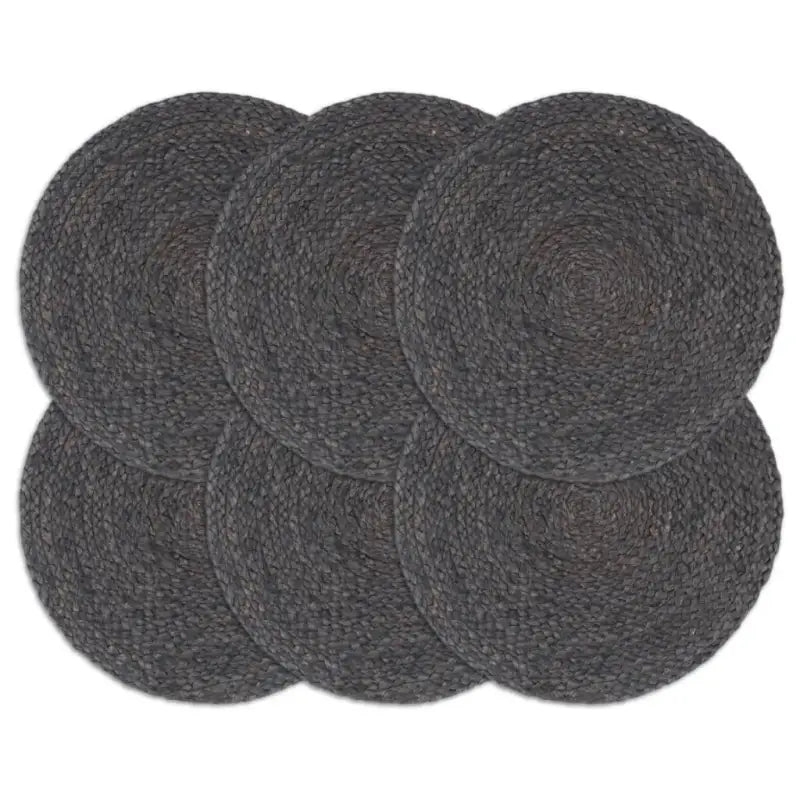 Levering bevat handgeweven jute placemats voor een unieke keukenlook - Donkergrijs / 6 / Jute - Placemats