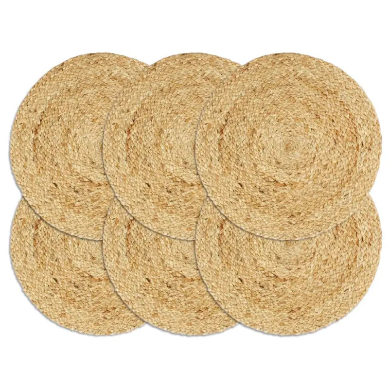 Levering bevat handgeweven jute placemats voor een unieke keukenlook - Bruin / 6 / Jute - Placemats