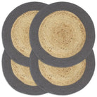 Levering bevat handgeweven jute placemats voor een unieke keukenlook - Antraciet / 4 / Jute en katoen - Placemats