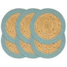 Levering bevat handgeweven jute placemats voor een unieke keukenlook - Groen / 6 / Jute en katoen - Placemats