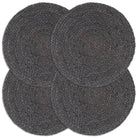 Levering bevat handgeweven jute placemats voor een unieke keukenlook - Donkergrijs / 4 / Jute - Placemats