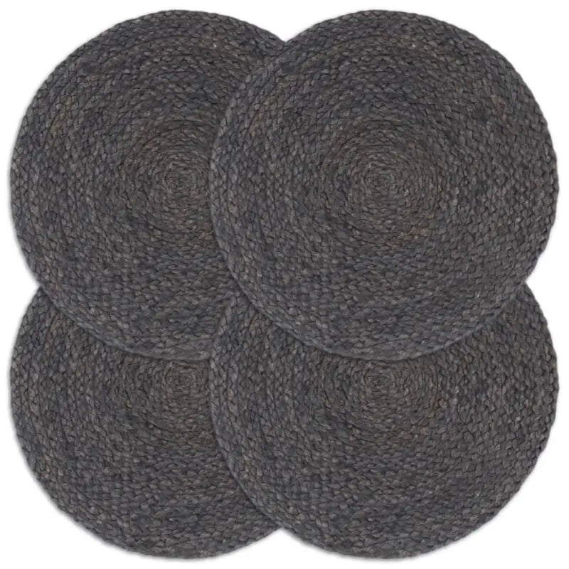 Levering bevat handgeweven jute placemats voor een unieke keukenlook - Donkergrijs / 4 / Jute - Placemats