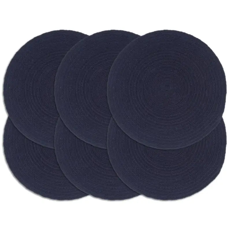 Levering bevat handgeweven jute placemats voor een unieke keukenlook - Marineblauw / 6 / Katoen - Placemats