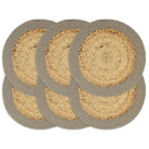 Levering bevat handgeweven jute placemats voor een unieke keukenlook - Grijs / 6 / Jute en katoen - Placemats