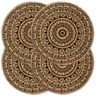 Levering bevat handgeweven jute placemats voor een unieke keukenlook - Donkerbruin / 4 / Jute - Placemats