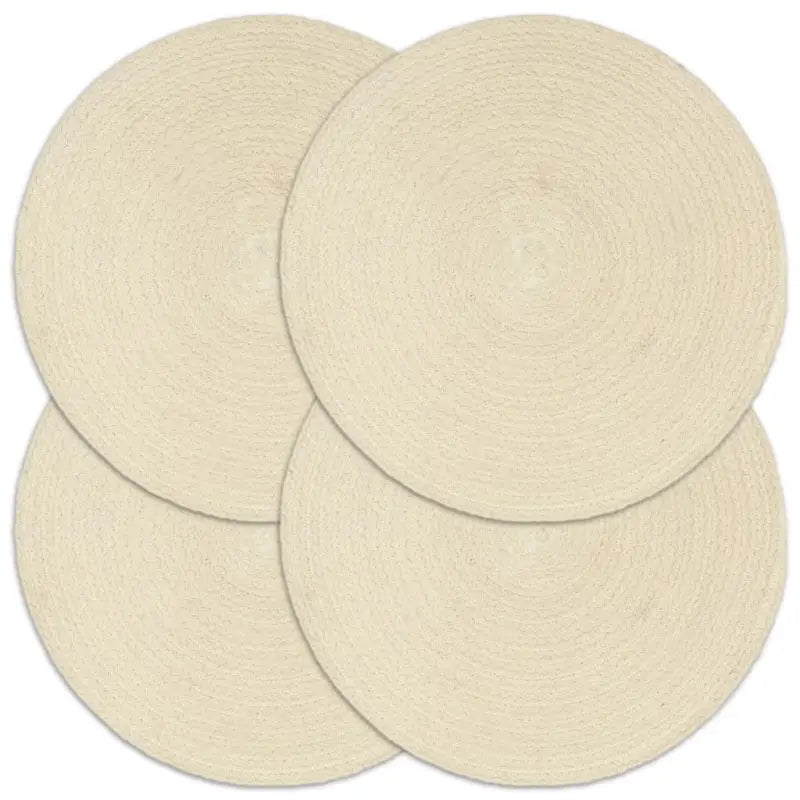 Levering bevat handgeweven jute placemats voor een unieke keukenlook - Bruin / 4 / Katoen - Placemats