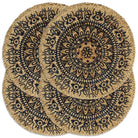 Levering bevat handgeweven jute placemats voor een unieke keukenlook - Donkerblauw / 4 / Jute - Placemats